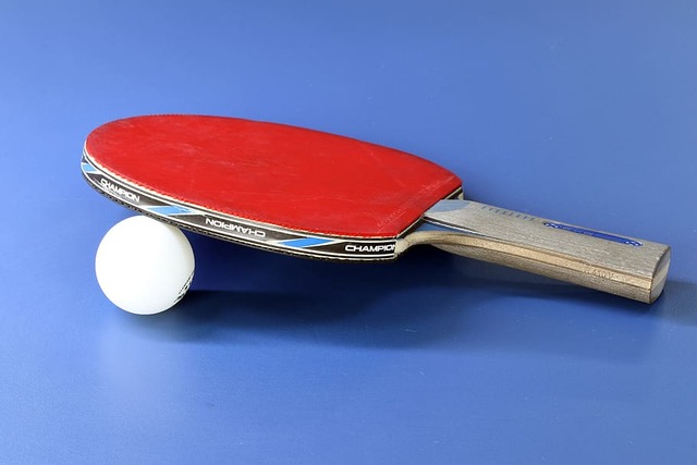 table tennis bat and ball